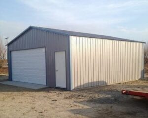 24X26X9-A-FRAME-STYLE-VERTICAL-ROOF-GARAGE-Metal Buildings Jackson-CA